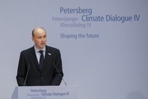 Poland environment minister Marcin Korolec addressing the Petersberger Klimadialog