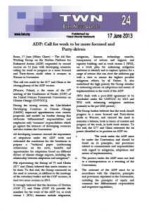 TWN Update No. 24: ADP: Call for work to be more focused and Party-driven