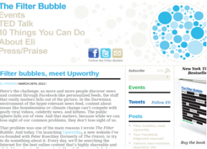 The notion of a filter bubble describes all about how our internet use is actually blocking our minds from interacting with things that we might disagree with or dislike.