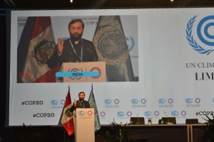 India's minister for environment, forests and climate change Prakash Javadekar at the opening of high-level ministerial dialogue. © Embassy of India in Peru