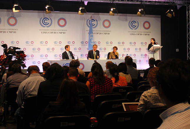 Ban Ki Moon at the UN Climate Talks in Lima | photo credit: iisd/Kiara Worth